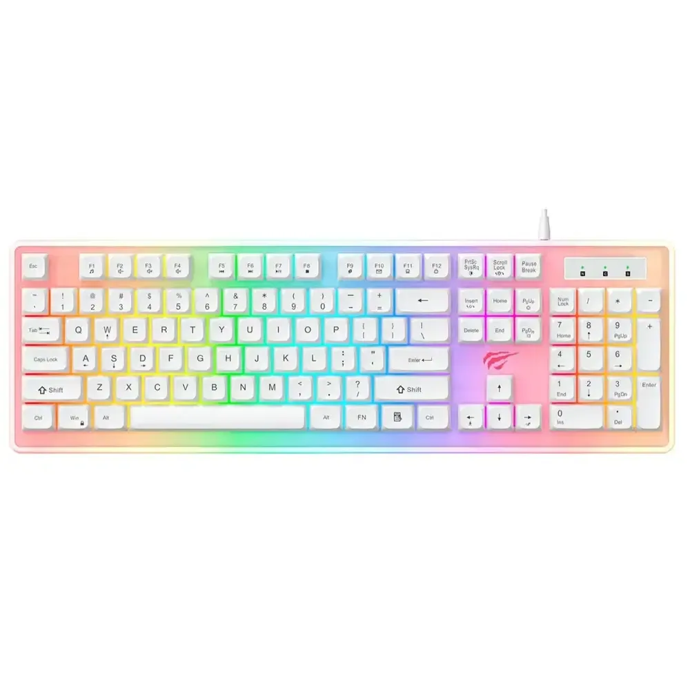 TECLADO HAVIT RGB BLANCO