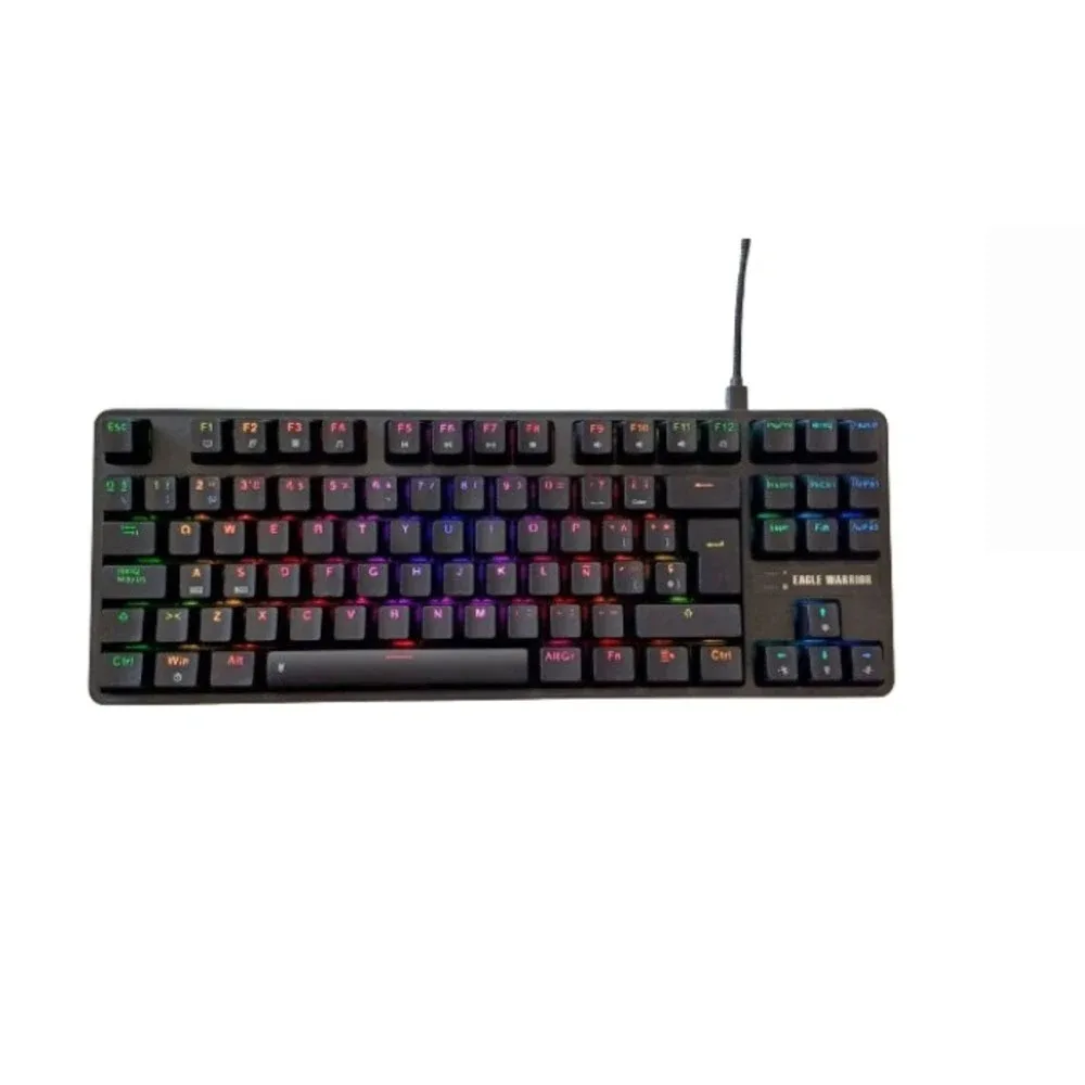 TECLADO GAMER EAGLE WARRIOR MECANICO USB GAMING 88 RGB LED BACKLIT BLACK SPANISH KGY282U0003C