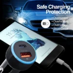 CARGADOR DE AUTO ARGOM FAST CHARGE USB FORCE C1 TYPE-C ARG-AC-0118BK - Image 3