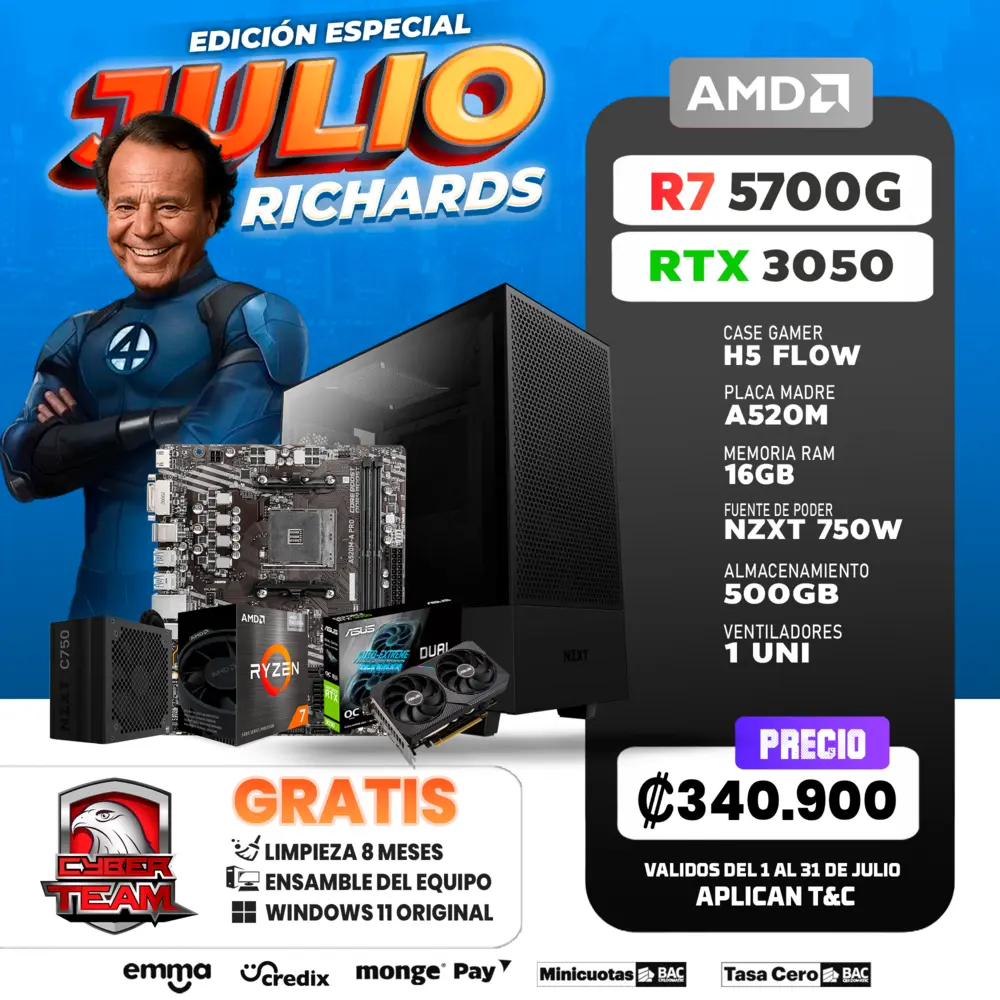 PC GAMING RYZEN 7 5700G - RTX 3050
