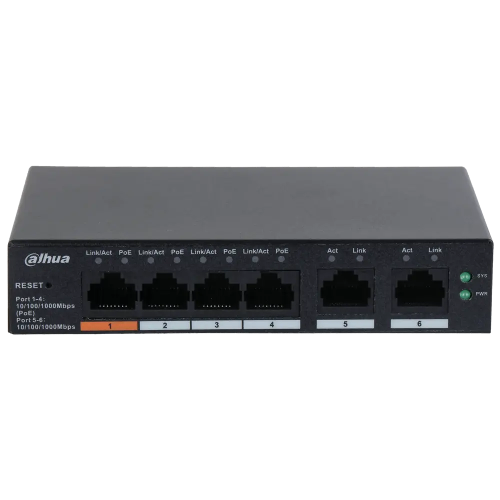 Conmutador gigabit 6 puertos Dahua
