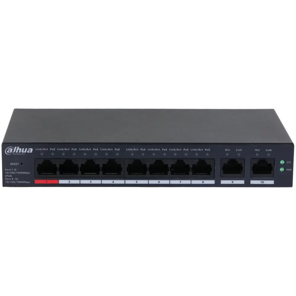 Dahua conmutador gigabit 10 puertos