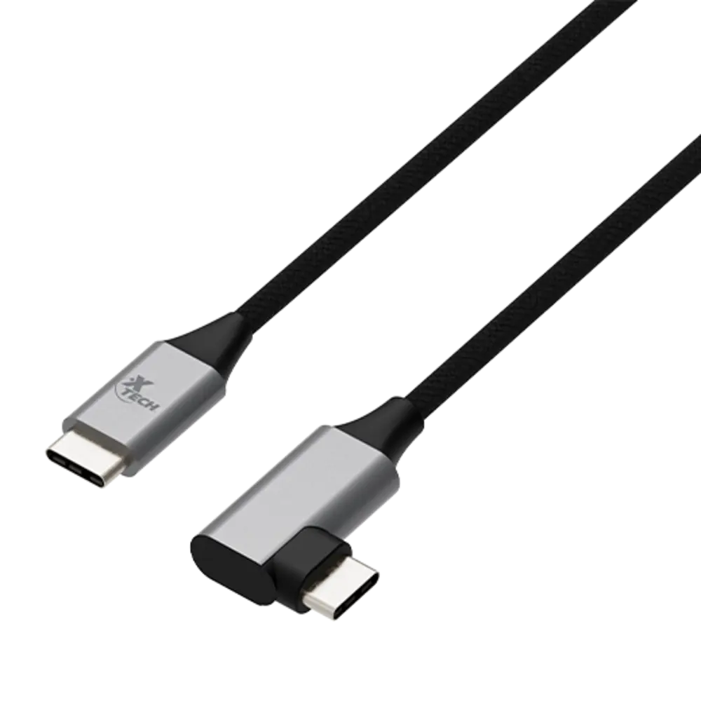 Cable USB-C 2.0 macho a macho con conector en forma de L