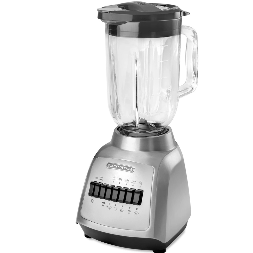 Black + Decker licuadora 10 veloc jarra vidrio 550w base metalica gris BLBD210GSs