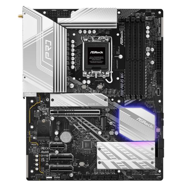 TARJETA MADRE ASROCK Z890 PRO RS WIFI LGA 1851 DDR5 4X M.2 + 8X SATA USB 3.2 WIFI 6E ETHERNET 2.5GB 1X PCIE 5.0 POLYCHROME RGB