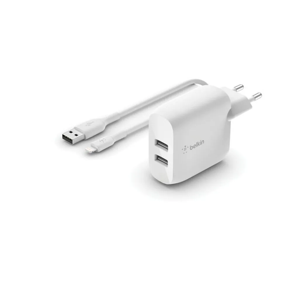 Cargador doble de pared USB-A de 24 W