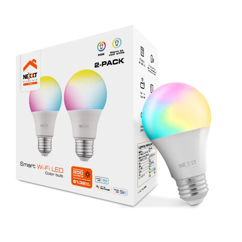 Bombilla LED inteligente Wi-Fi Multicolor Pack 2