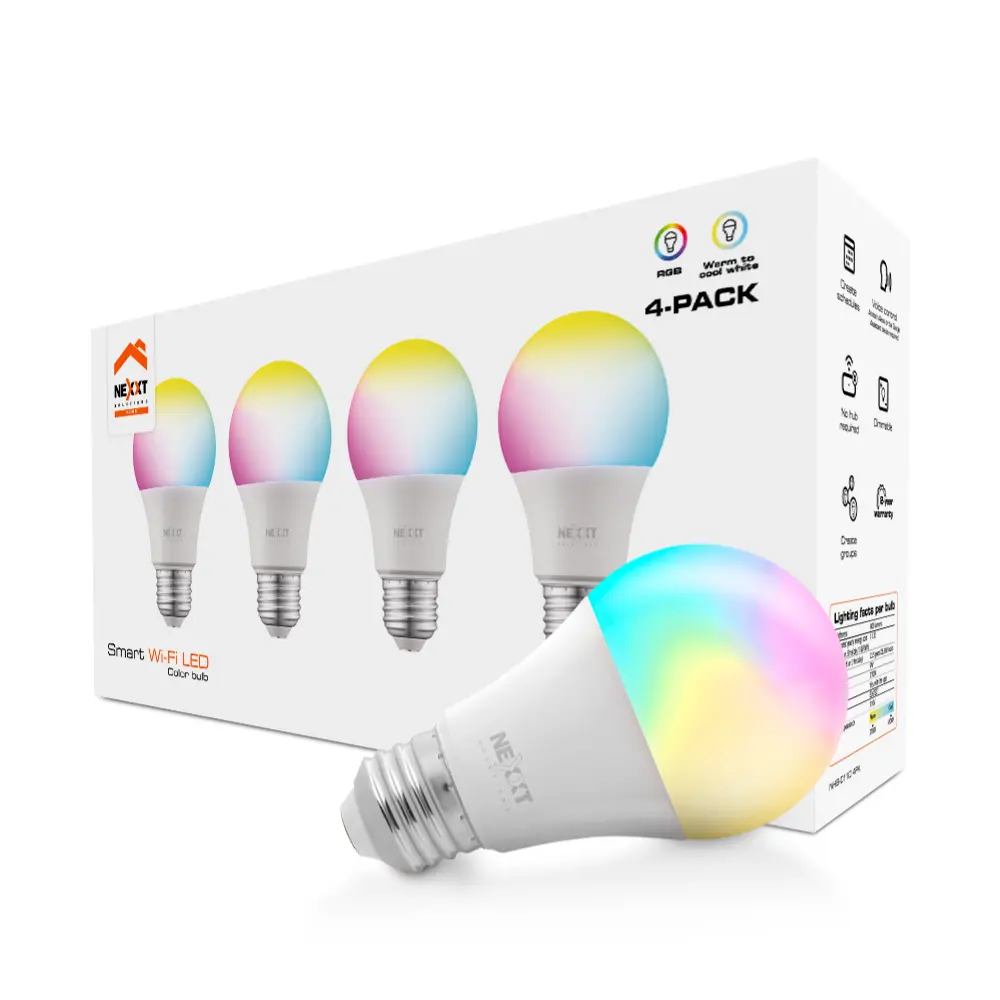 Bombilla LED inteligente Wi-Fi Multicolor Pack 4