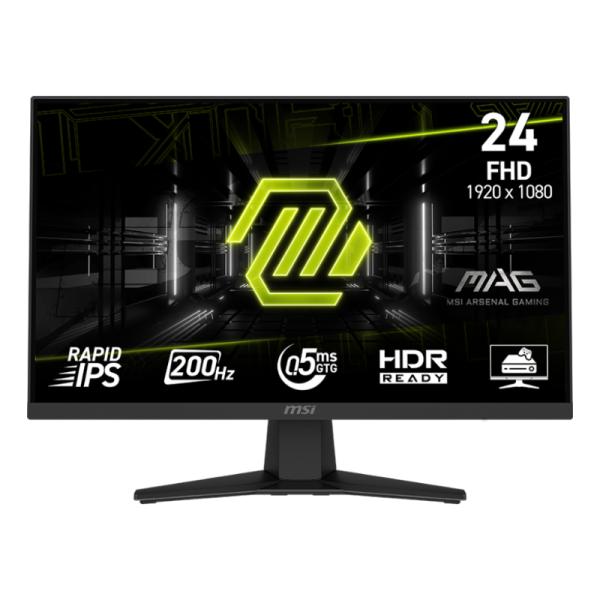 MONITOR GAMING MSI MAG 244F 23.8″ PLANO 1920 X 1080 200 HZ ANTI-GLARE HDMI Y DP 9S6-3BC41H-004
